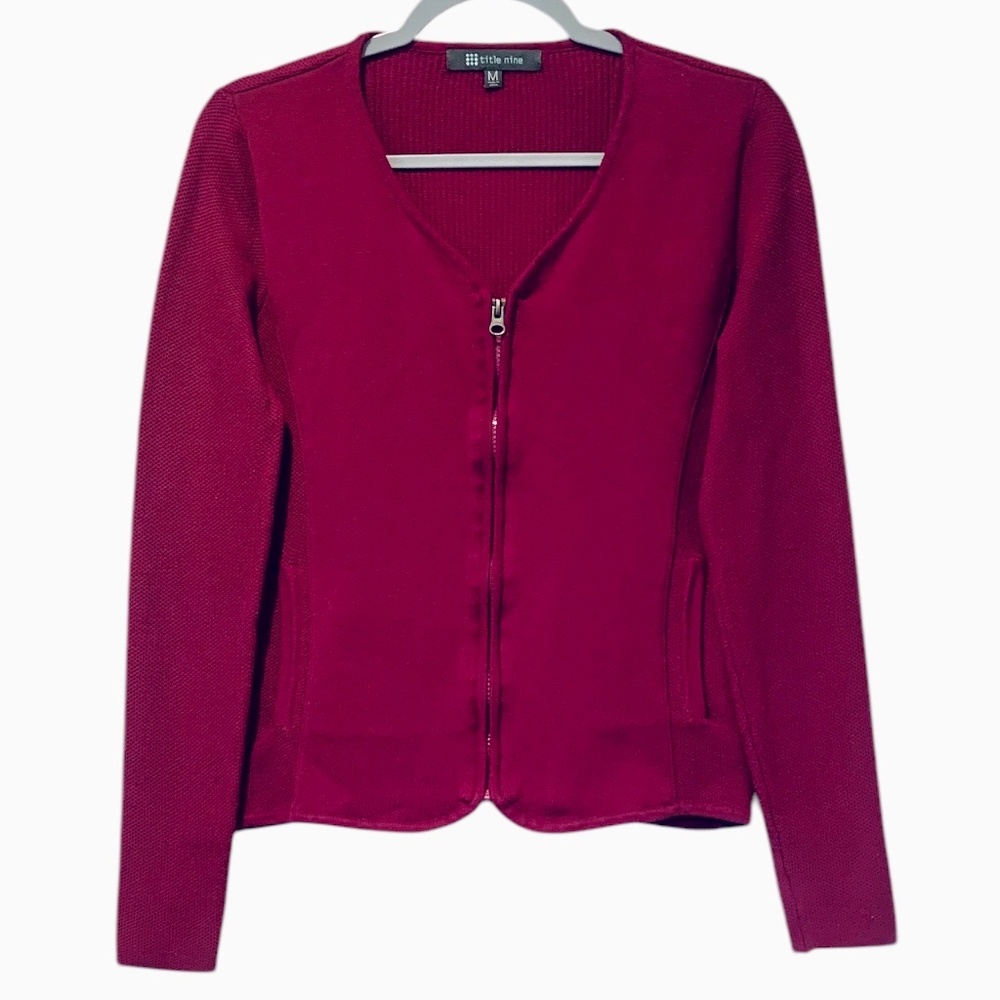 Title Nine Women's pink Zip-Up Cardigan
